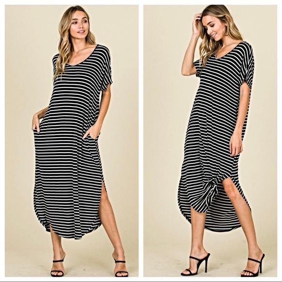 ✨LAST ONE✨Striped loose fit side pocket maxi dress - Picture 3 of 5